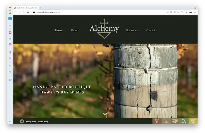 Alchemy Wines Website