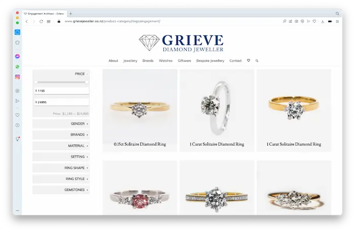 Greive Jewellers Website